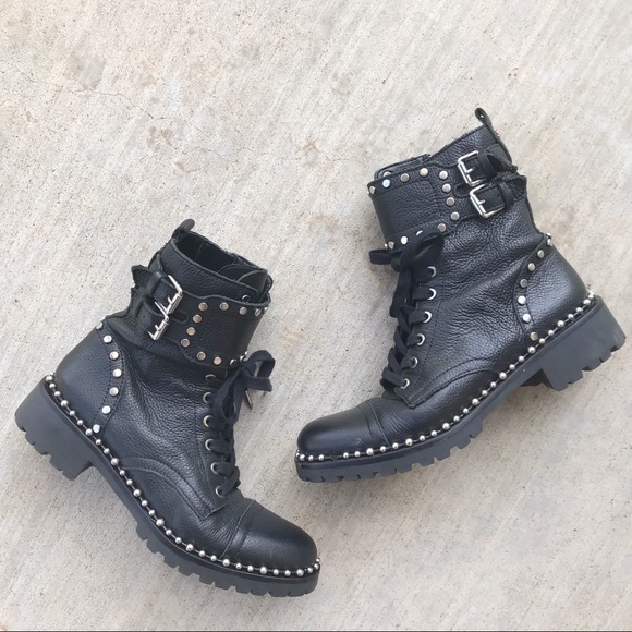sam edelman jennifer studded combat boots black